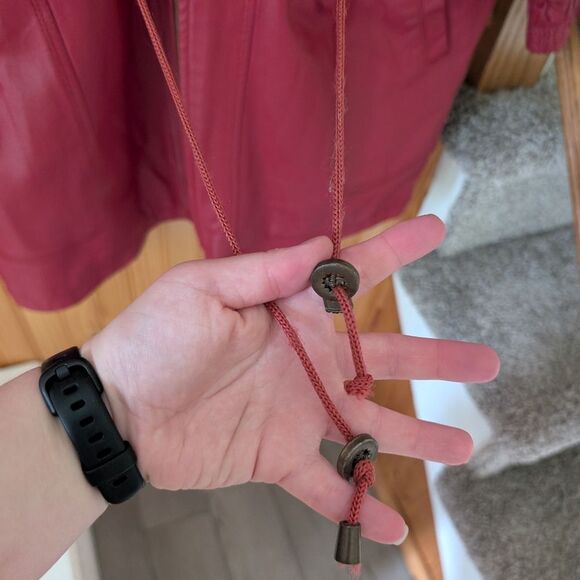 Vintage Fashion Elements 90s 80s Red Leather Jacket Size Large - Picture 2 of 11